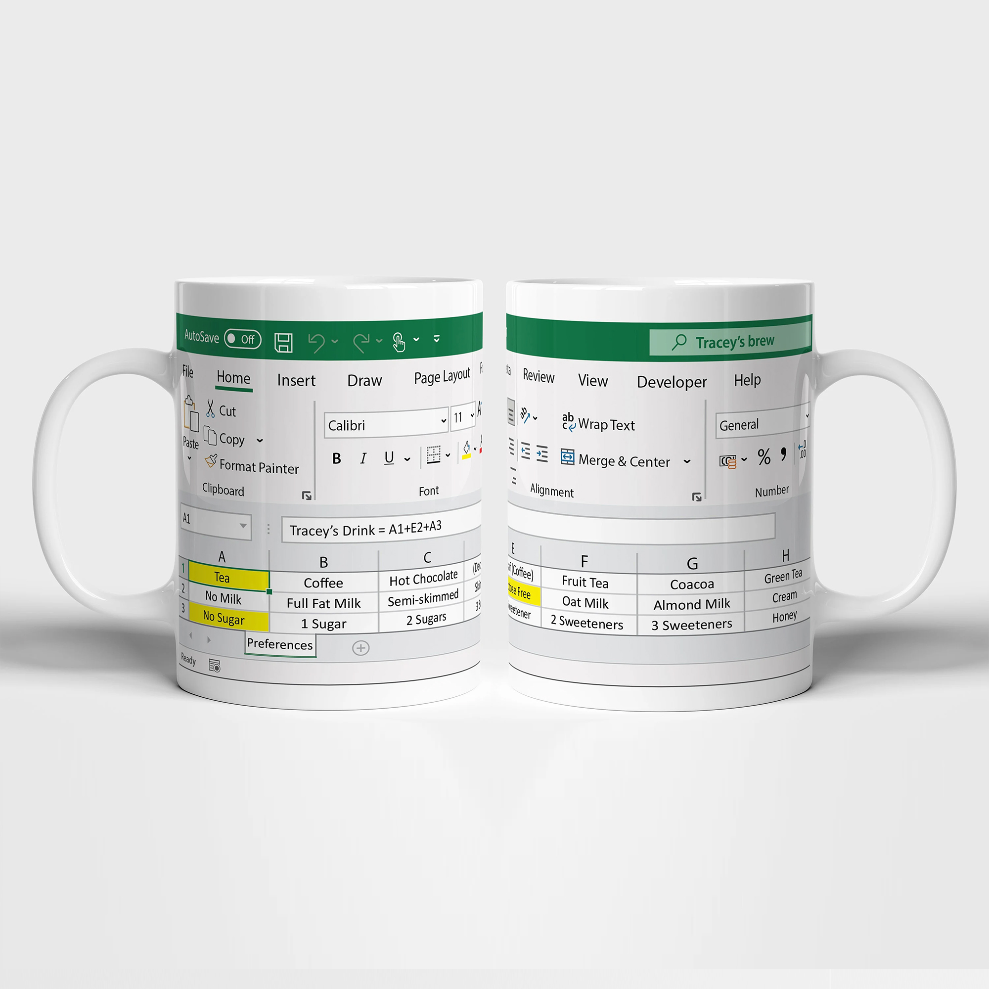 Personalised Spreadsheet, Accountant, Mathematician etc Mug