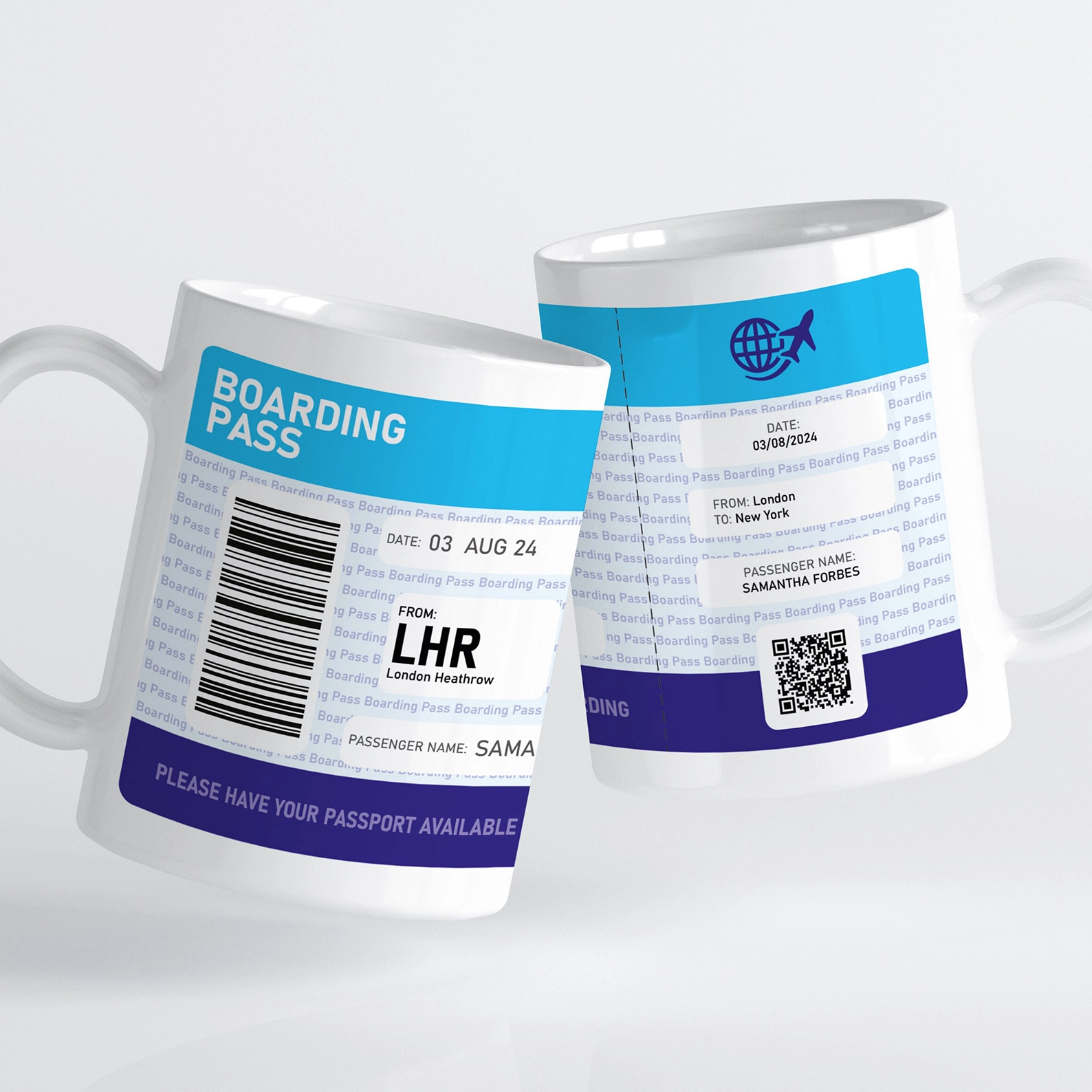 Personalised Airline Boarding Pass Mug